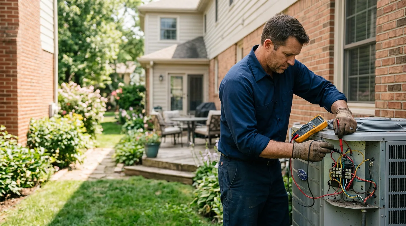 HVAC technician working near Newton Upper Falls, MA